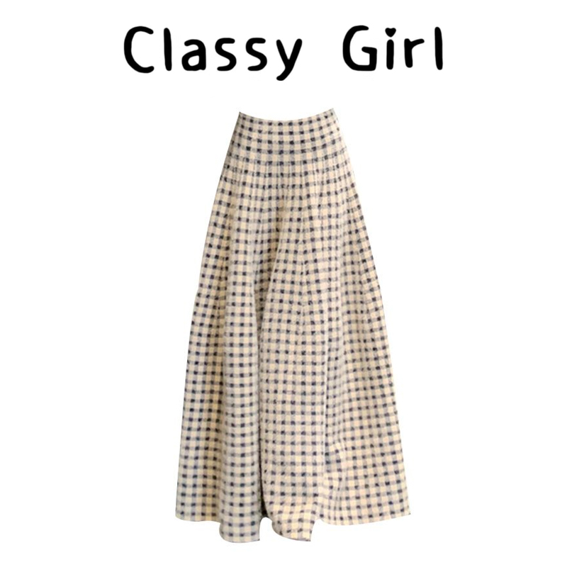 秋冬韩系高腰显瘦a字长半身裙