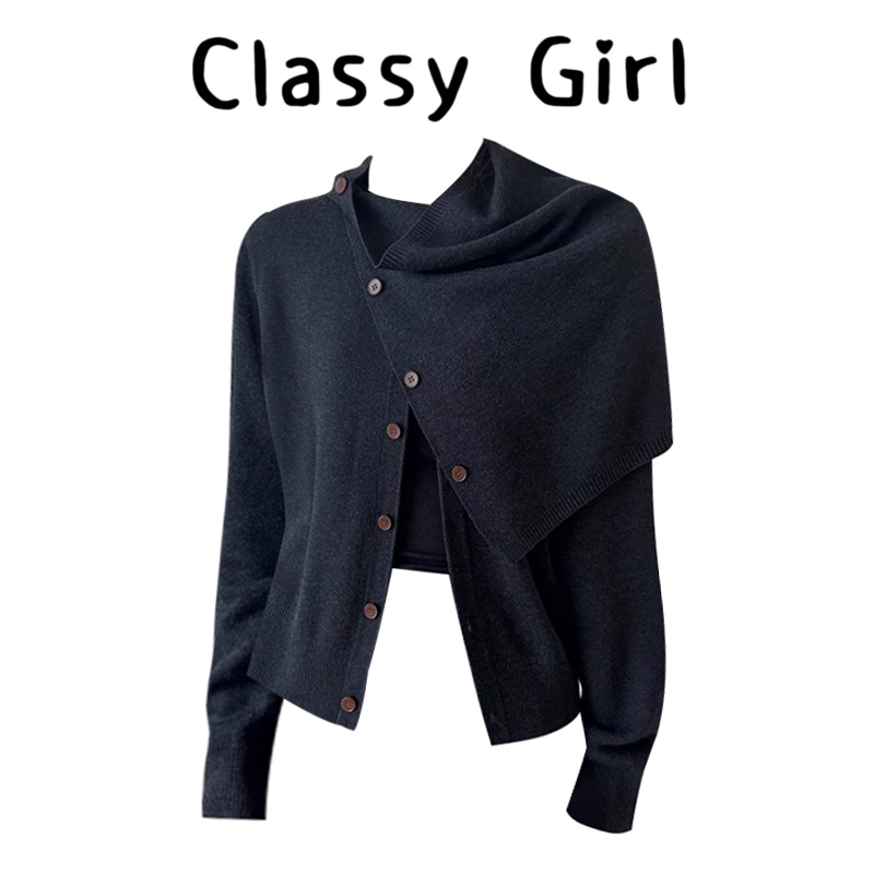 法式秋冬复古单排扣针织两件套装