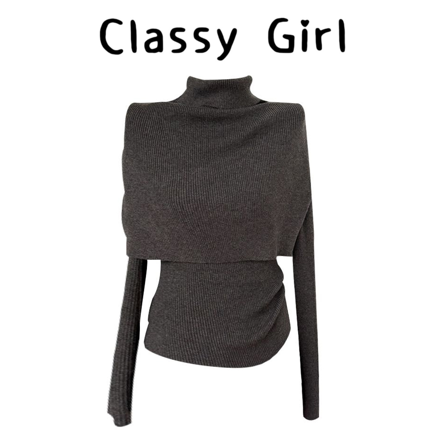 秋冬显瘦气质设计感两件式针织衫