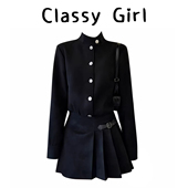 连衣裙女秋冬小众设计感收腰显瘦百褶短裙 气质辣妹麂皮绒黑色长袖