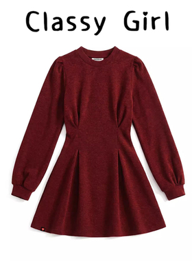 红色长袖连衣裙法式小个子订婚新年敬酒礼服miu系千金高级感春季