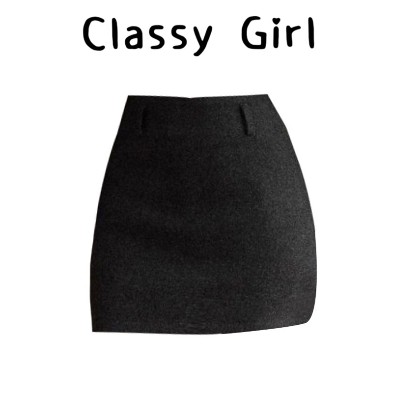 秋冬韩系简约A字休闲防走光短裙