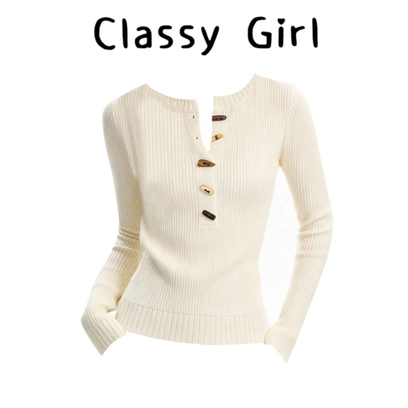 美式正肩长袖针织衫女春季修身显瘦高级感内搭打底衫短款上衣2026,女装/女士精品,大码内搭,淘宝优惠券,粉丝福利购,淘宝优惠卷
