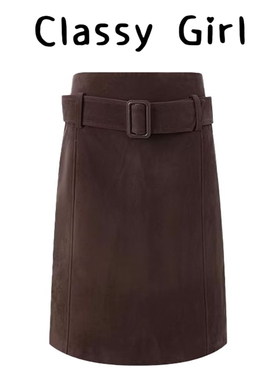 Classy girl  2025秋季新款百搭气质显瘦设计感复古直筒半身裙女