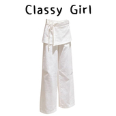 宽松bf慵懒风白色屁帘休闲裤 百搭显瘦阔腿裤 女春 时尚 欧货2026新款