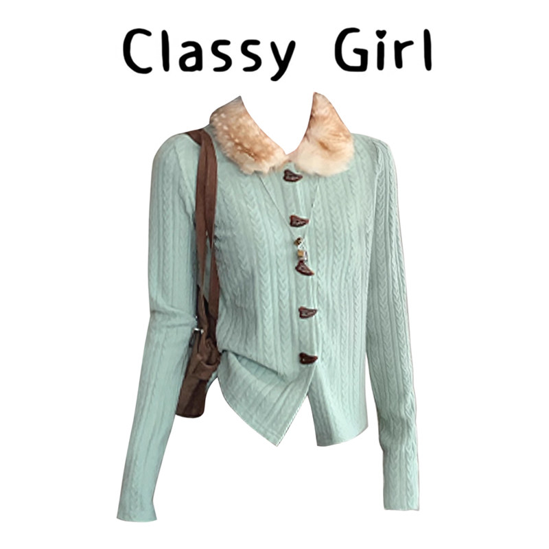 秋冬韩系百搭温柔风复古针织衫