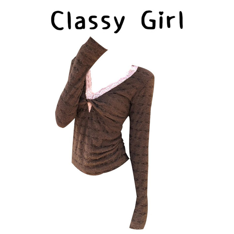 秋冬高级感显瘦假两件打底衫上衣