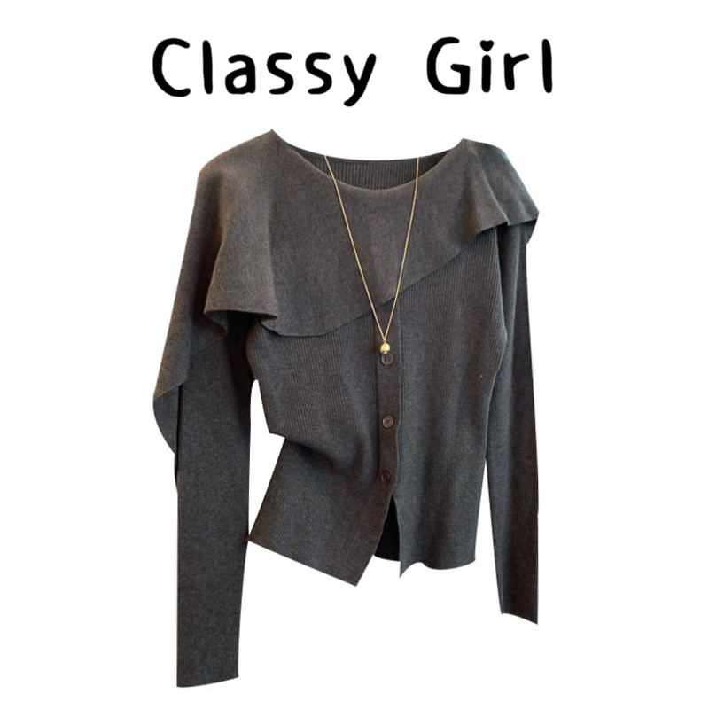 秋冬韩系气质高知穿搭针织衫上衣