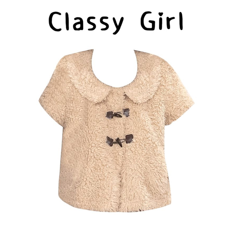 秋冬娃娃领休闲短款减龄外套上衣