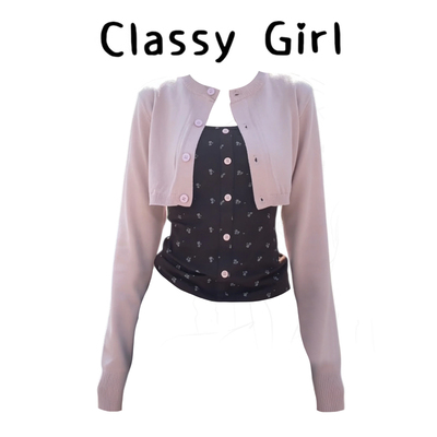 春夏韩系复古碎花吊带慵懒感上衣