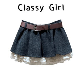 超好看层次感网纱拼接蛋糕裙小个子短裙 露思同款 Classy girl