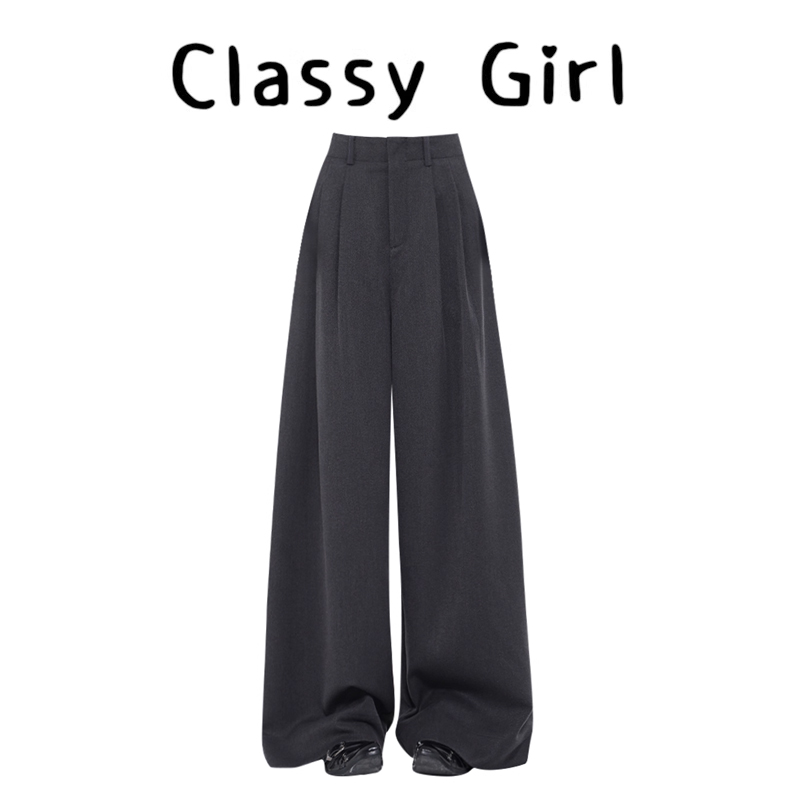 秋冬加厚宽松复古垂感休闲裤子