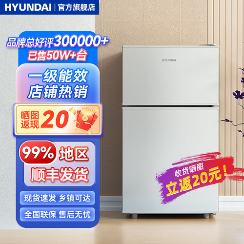 现代56升双门冰箱一级能效