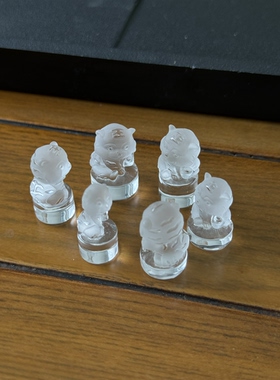 天然白水晶十二生肖摆件有棉款我们自己纯手工雕刻的