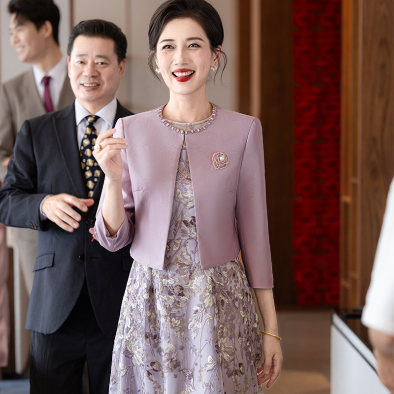 妈妈礼服两件套连衣裙春秋202礼服/晚装