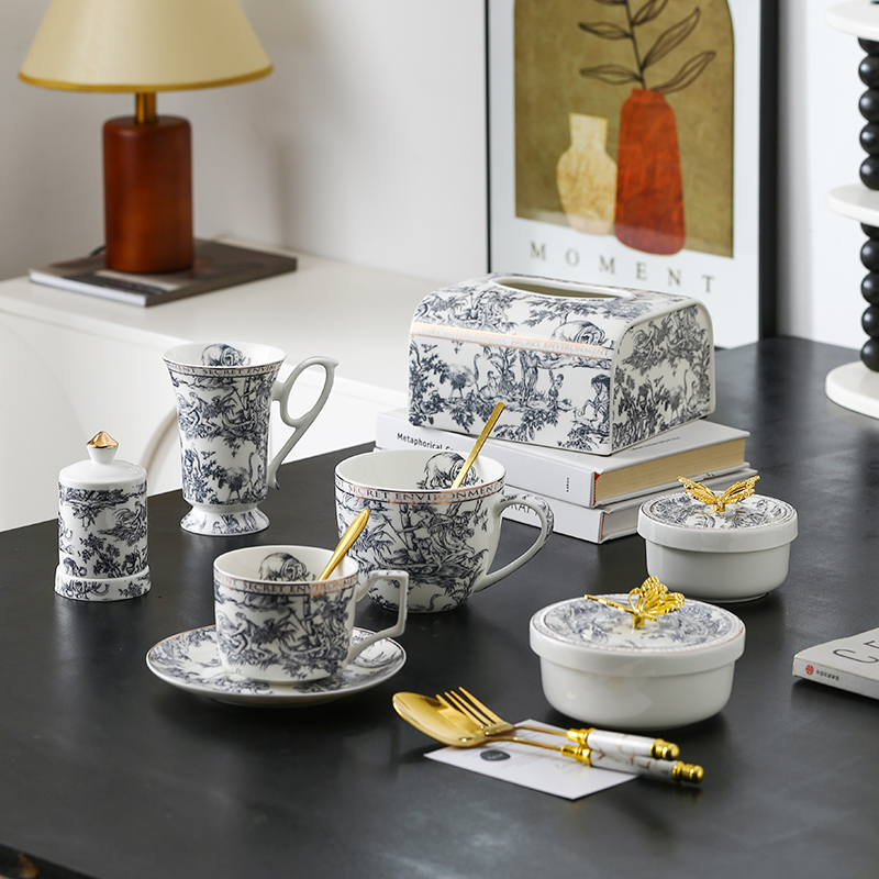 轻奢中欧式骨瓷咖啡杯碟高档精致马克杯早餐牛奶杯茶具礼品装情侣