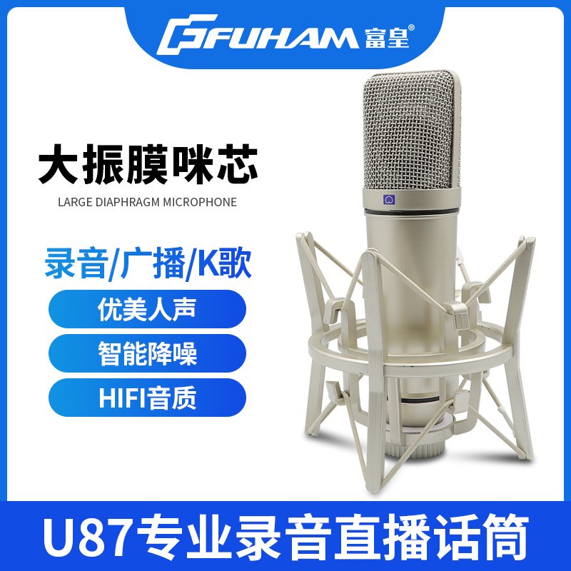 麦克风话筒直播语音家用电脑K歌录音游戏语音专业48v声卡电容麦