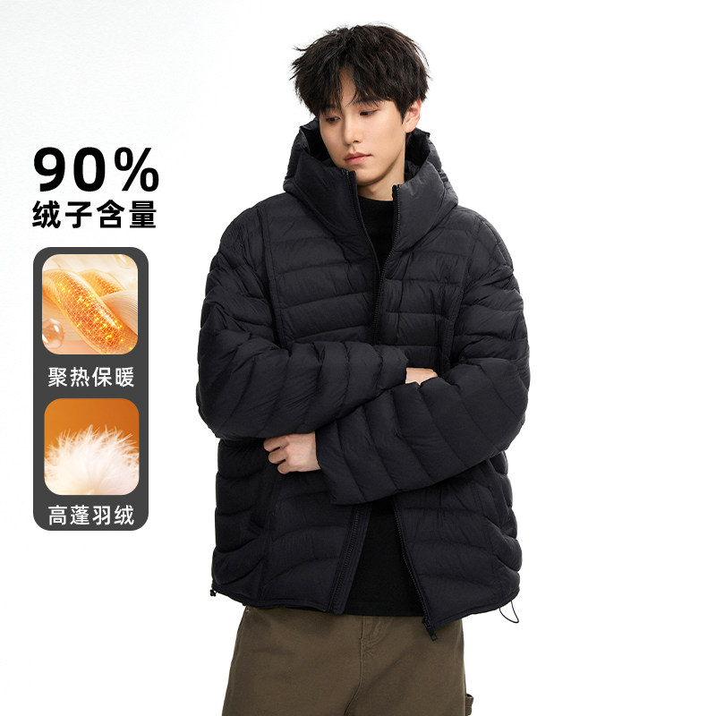 连帽排骨羽绒服男冬季轻量化轻薄