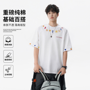 男款 280g重磅纯棉短袖 宽松百搭情侣体恤衫 新款 上衣 T恤男2026夏季