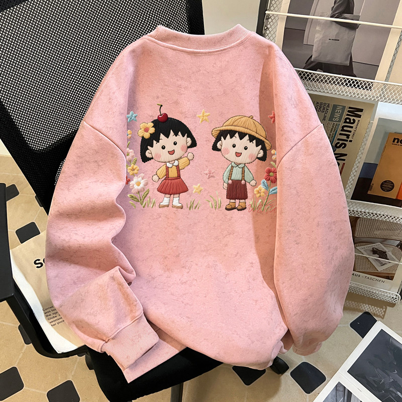 2025新款女童扎染圆领卫衣