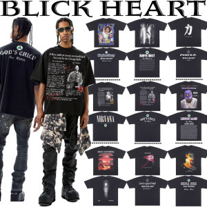 Blick heart球星巴罗斯库里美式短袖t恤重磅纯棉做旧宽松潮流上衣