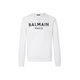 23年春季 简约长袖 新品 BALMAIN巴尔曼 男士 经典 白色圆领套头衫 卫衣