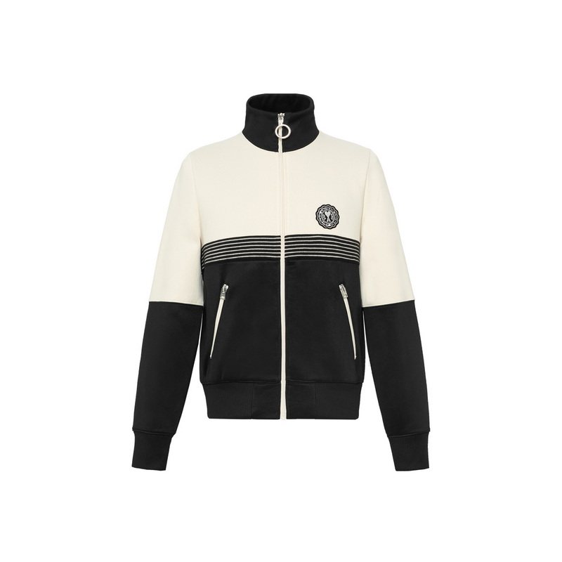 ami paris 23年春夏新品男女同款休闲运动黑爱心长袖拉链卫衣外套