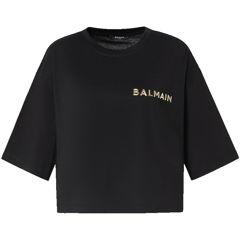 BALMAIN巴尔曼24年夏季新品女士时尚休闲圆领短袖T恤字母短款上衣