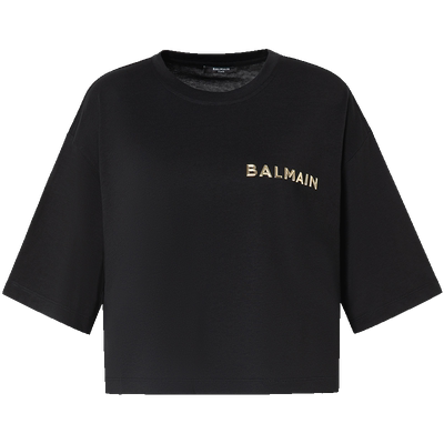 BALMAIN字母短款短袖T恤
