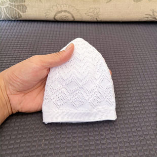 回族帽子精品细线手工钩针帽回回浅帽针织帽白帽礼拜帽小号新款