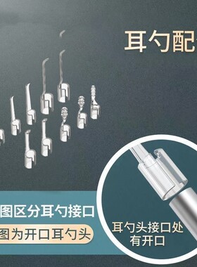3.0mm3.5mm3.9mm可视挖耳勺头替换头采耳棒配件工具软硅耳勺