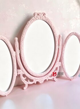 法式雕花桌面化妆镜梳妆镜Lolita