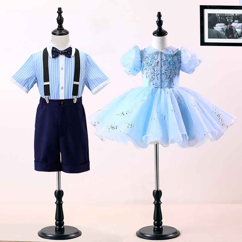 幼儿园毕业服装儿童表演服大合唱演出服小学生男童礼服女童公主裙