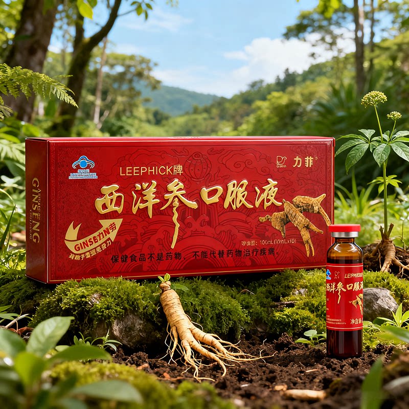 【拍10盒装更划算】力菲西洋参口服液10ml*10支装增强免疫力蓝帽