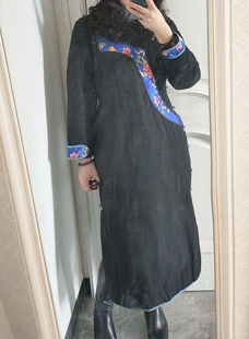 夹棉旗袍，中式棉衣，大襟儿老式做法