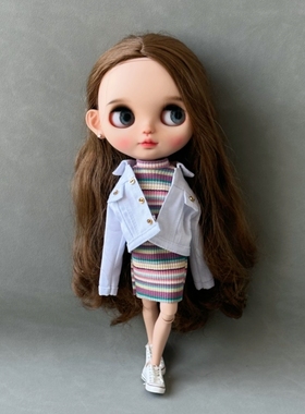 blythe 小布娃衣 ob24  ob22 azone licca 芭可比儿 彩虹条打底裙