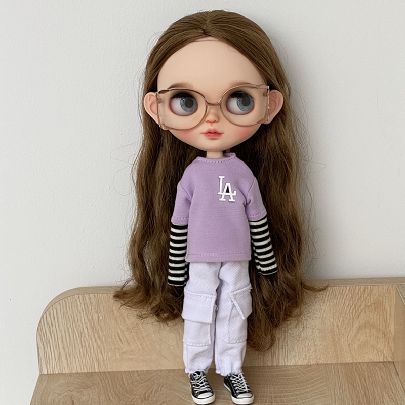 blythe娃衣小布衣服azone  licca ob24 芭可比儿手工娃衣T恤 裤子