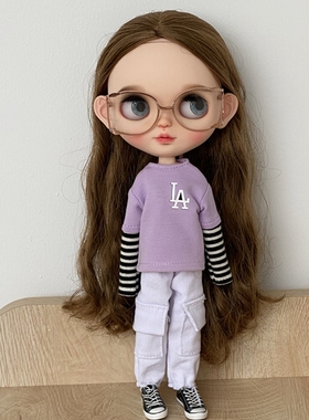 blythe娃衣小布衣服azone  licca ob24 芭可比儿手工娃衣T恤 裤子