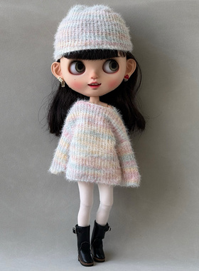 小布blythe娃娃衣服 ob24 azone19关节体 pp fr芭可比儿ob27 毛衣