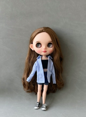blythe小布娃衣 ob24 ob27 芭可比儿fr azone licca 手作娃衣衬衣