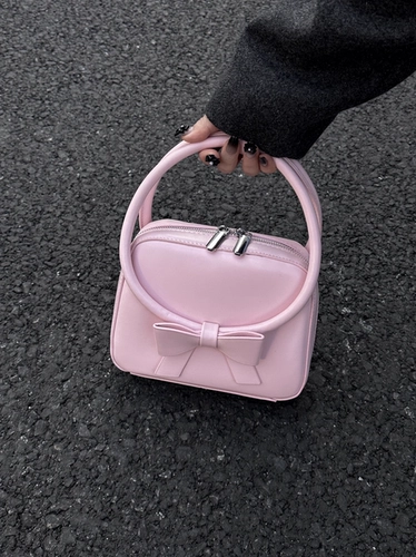 Милая модная универсальная маленькая квадратная сумка на одно плечо с бантиком