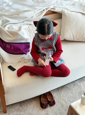 Choice.i Girl 女童大童 单里薄款复古提花背心马甲 迎春拜年套装