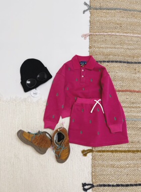 Choice.i Girl 女童大童男童拉夫满绣卫衣半裙套装 加绒连帽外套