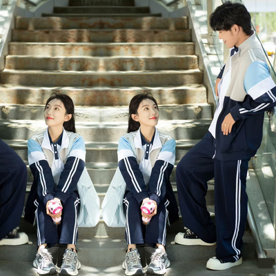 我的喜欢是超纲题同款初中生班服学院风三件套春季高中生校服套装