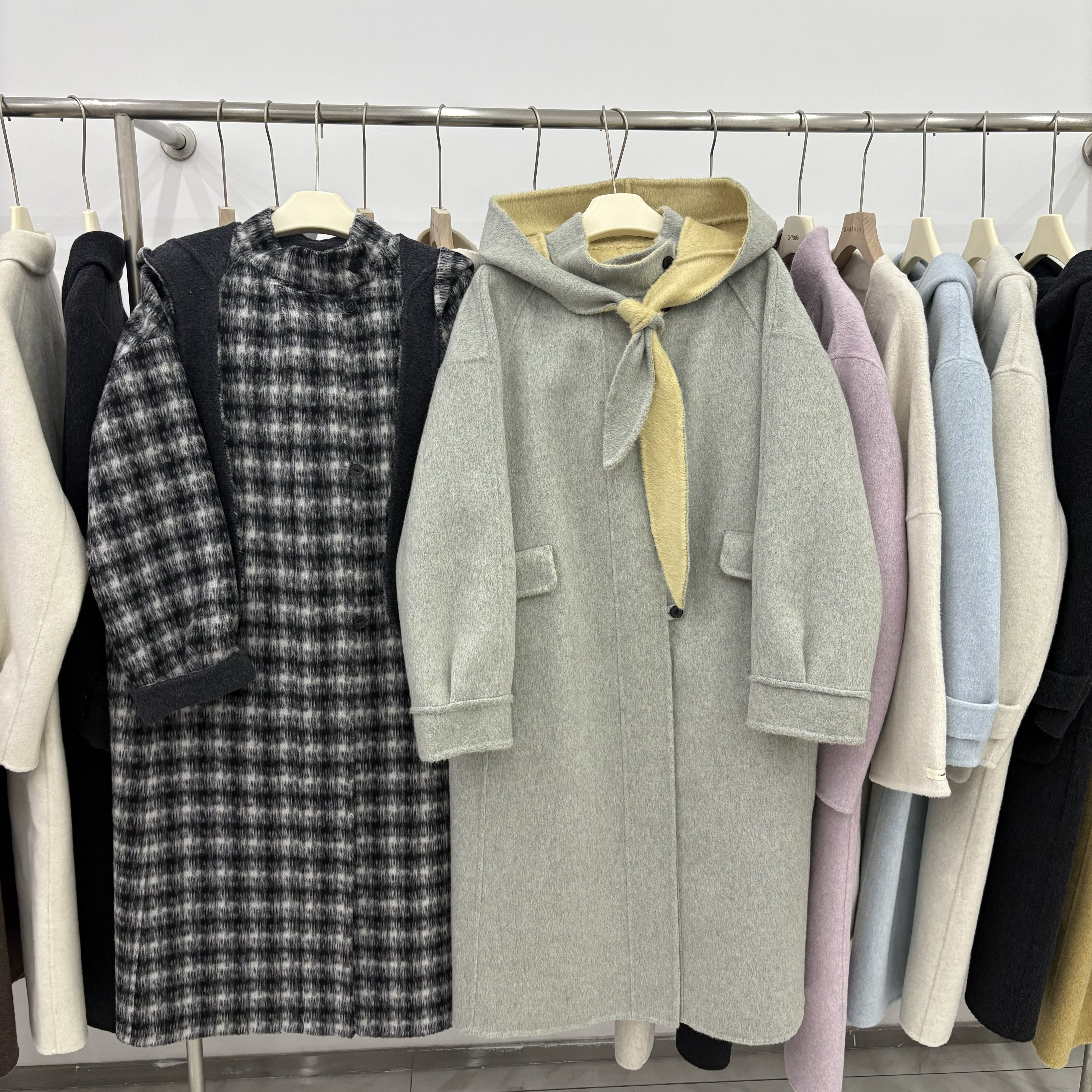 韩版双面羊绒大衣长款女25秋冬新款连帽宽松显瘦小个子羊毛外套