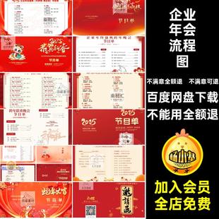 企业年会流程图模版跨年春节晚会节目单长5蛇年ps5长图企业ps年会