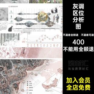 灰调区位分析图地理竞风灰调区位分析图PSD景观景观素材前期赛风