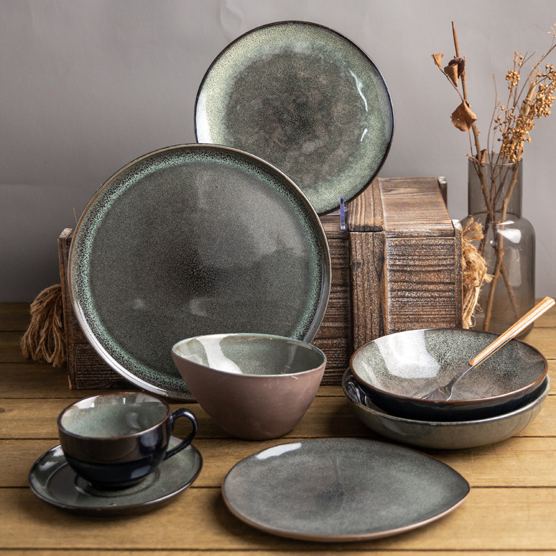 北欧餐具创意盘子餐厅菜盘异形陶瓷家用复古西餐牛排甜品摆盘瑕疵,餐饮具,盘,淘宝优惠券,粉丝福利购,淘宝优惠卷