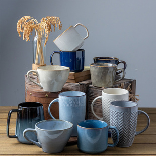 〖700ml大杯子 〗复古陶瓷大水杯大马克杯瑕疵水杯大杯喝水大容量