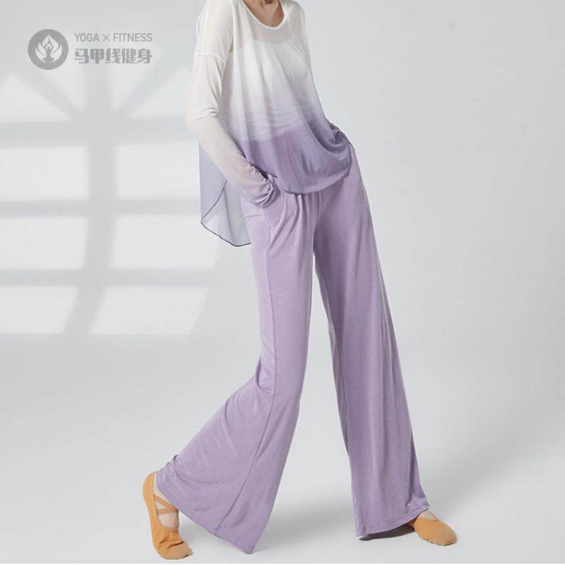 古典舞服阔腿直筒口袋万年裤子女成人舞蹈服形体训练裤子夏季新款